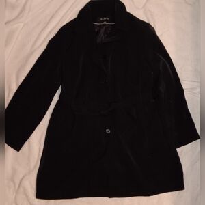 FS Limited long black button up Belted Trench Coat/ jacket with 3 pockets